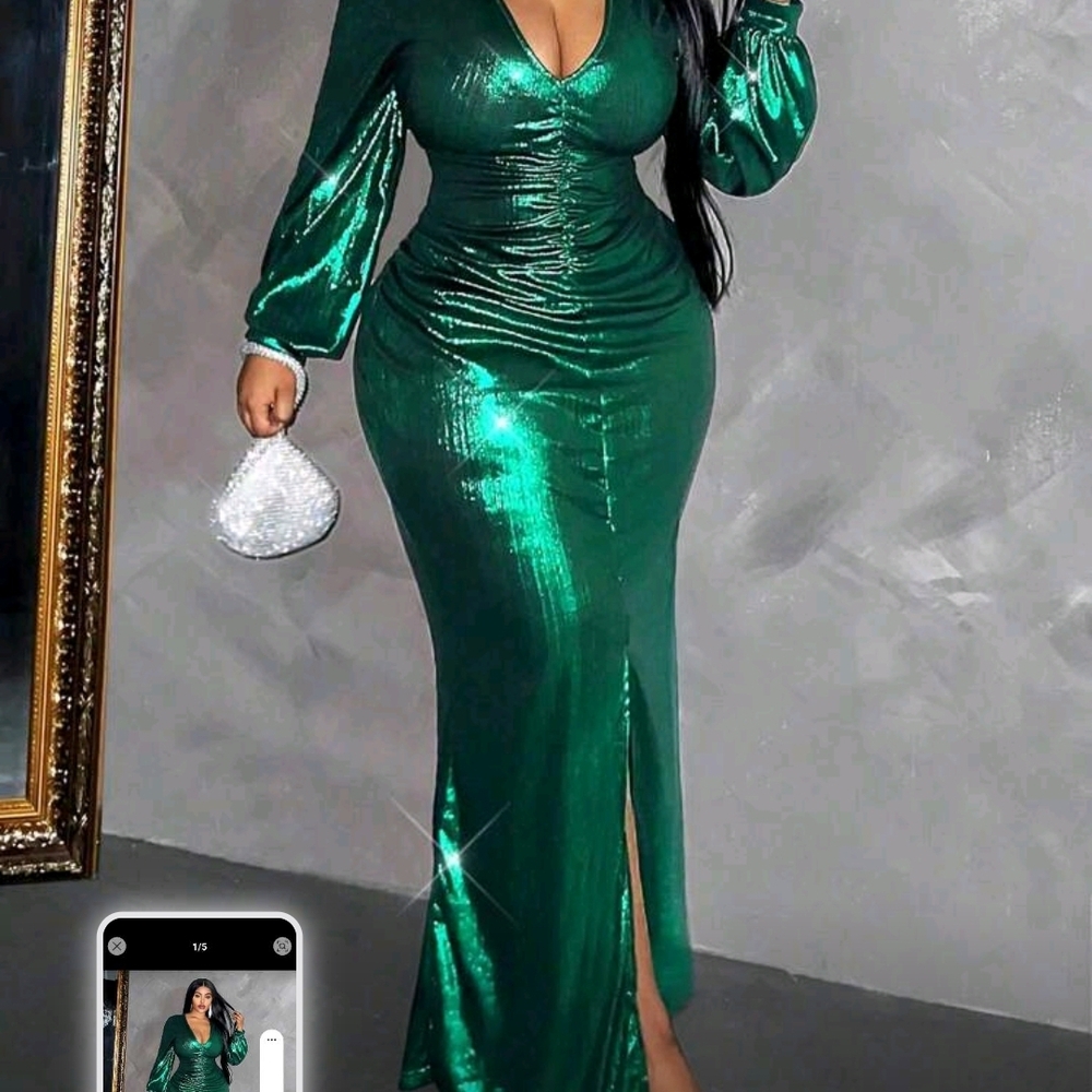 Elegant Green Evening Dress